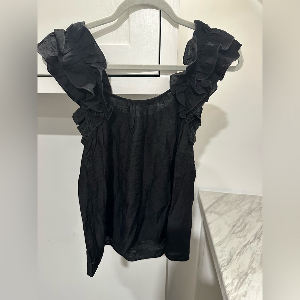 Express Black Ruffled Blouse - Picture 2 of 3